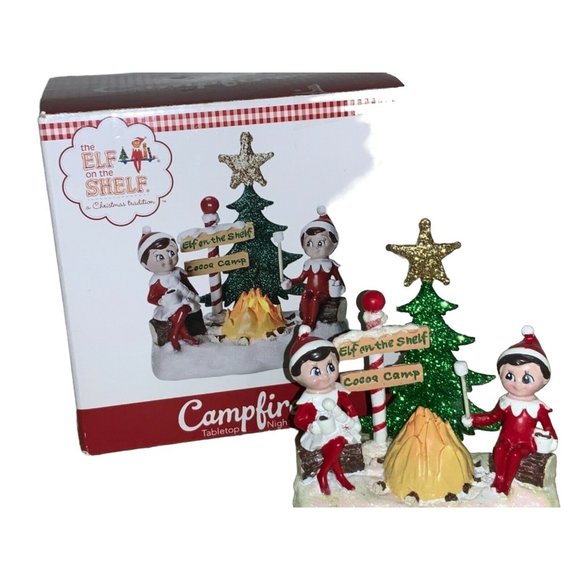 Elf on the Shelf Lighted Christmas Campfire Tabletop  small Light 4.25" H - Picture 2 of 11
